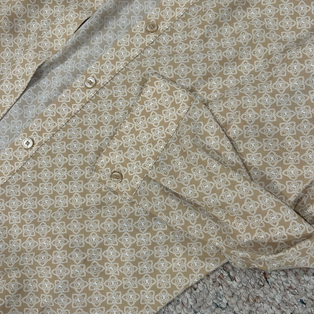 Michael Kors Beige Patterned Button-Up Shirt NWT - image 3